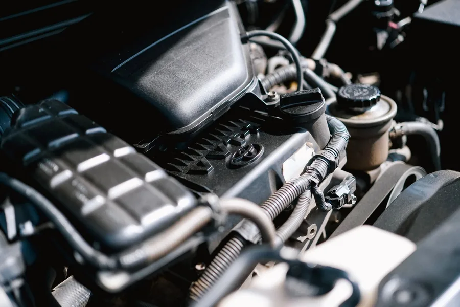 Close-up of a modern car engine bay